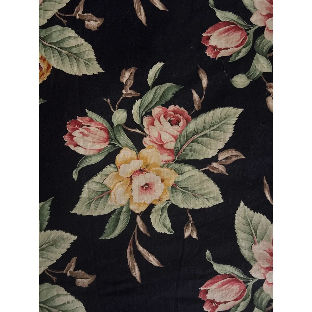 Ralph Lauren Charleston Full/Queen Duvet Cover Floral on Black/Tan EUC Shams